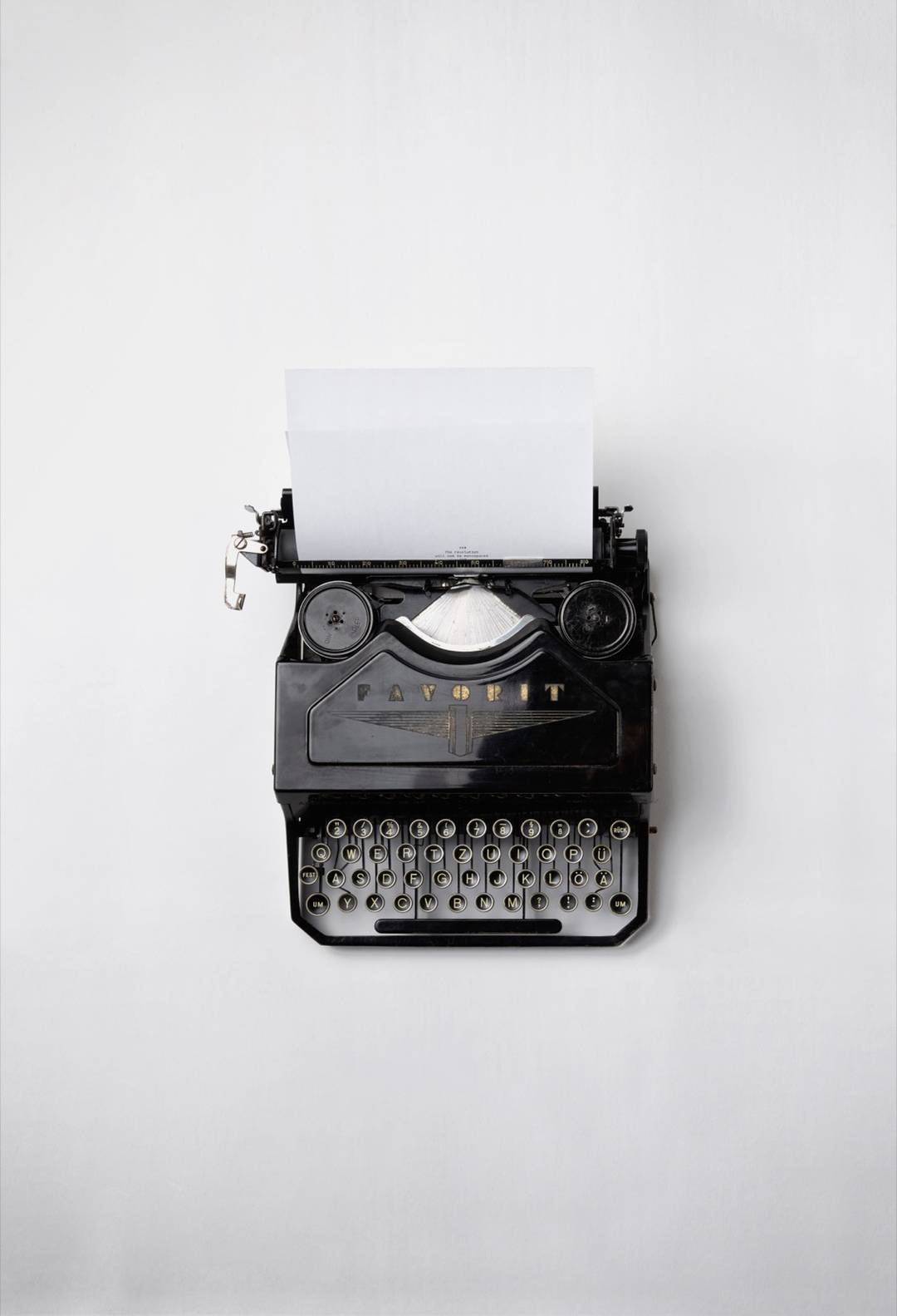 First-Person Novelist POV: Vintage Manual Typewriter & Paper